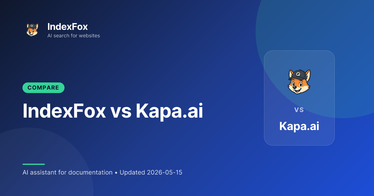 IndexFox vs Kapa.ai — comparison cover