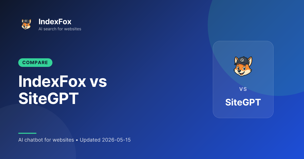 IndexFox vs SiteGPT — comparison cover